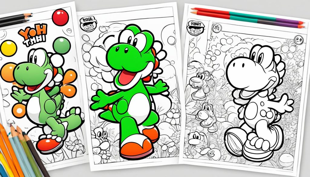 Yoshi printable coloring sheets