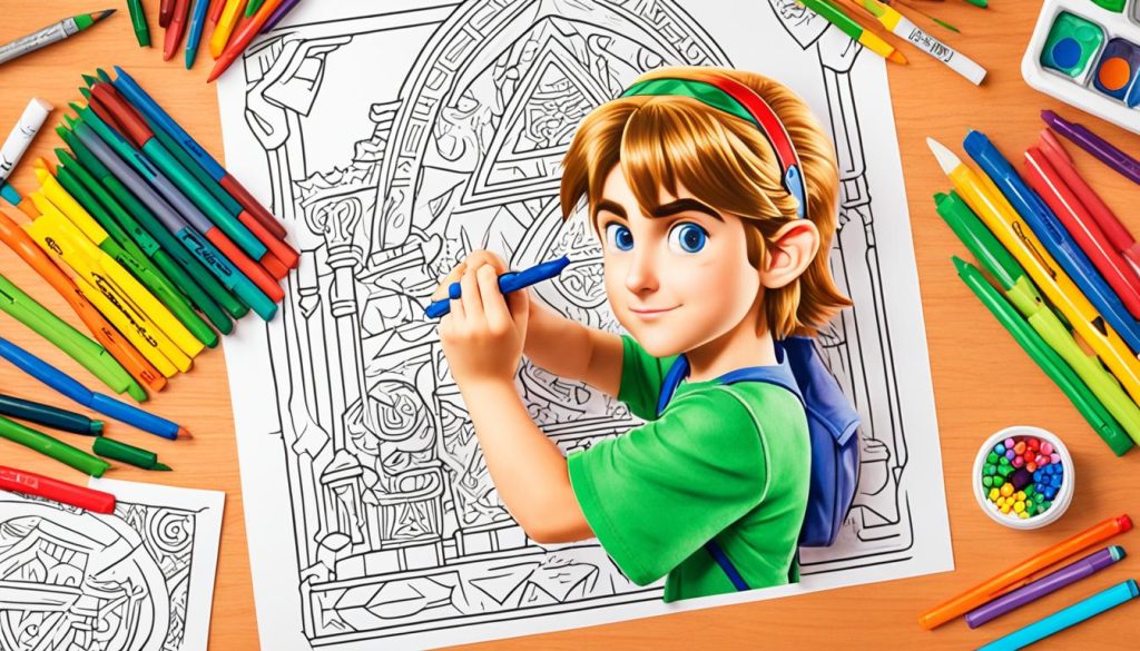 Zelda coloring page enhancing fine motor skills