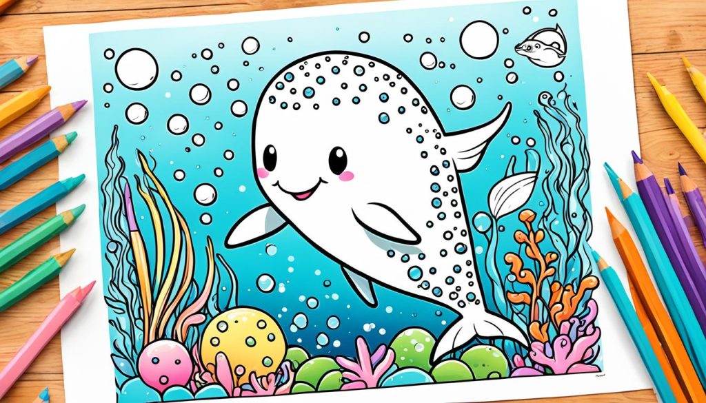 accessible narwhal coloring pages