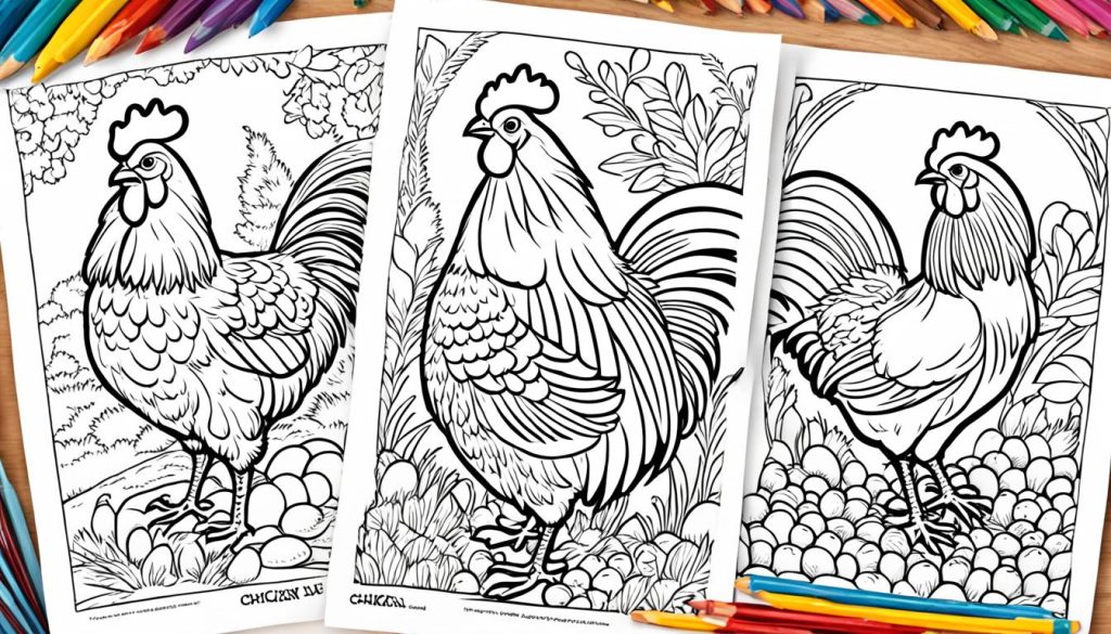 assorted chicken coloring sheets