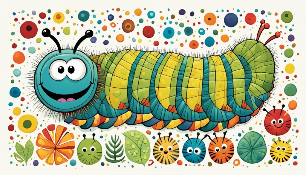 caterpillar art print displayed