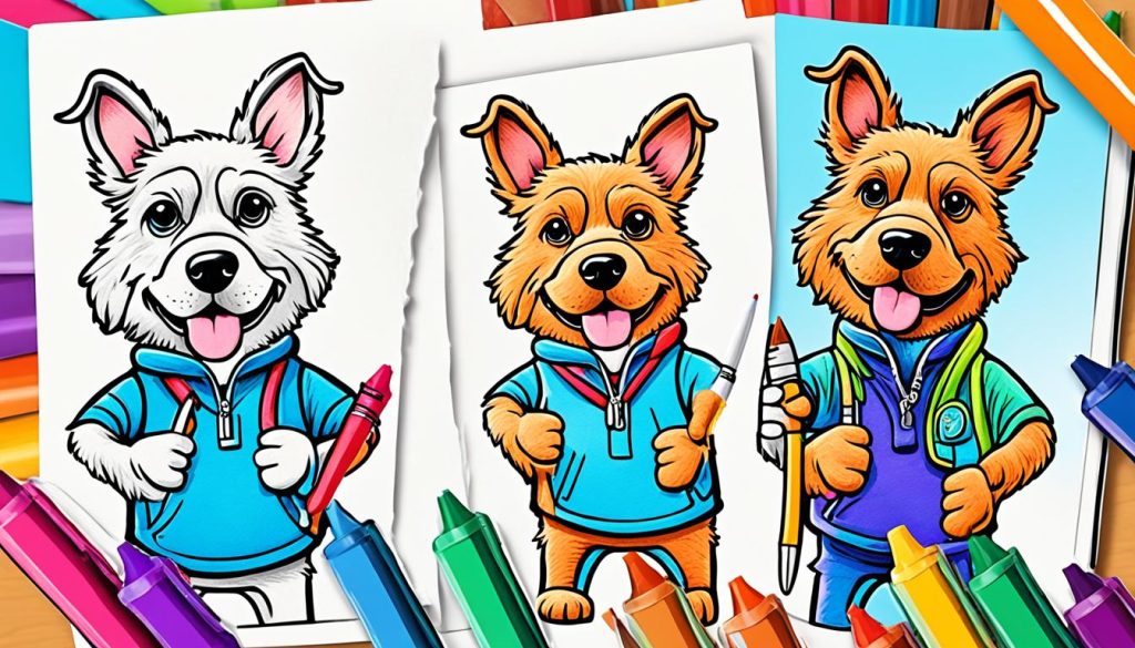 dog man coloring techniques