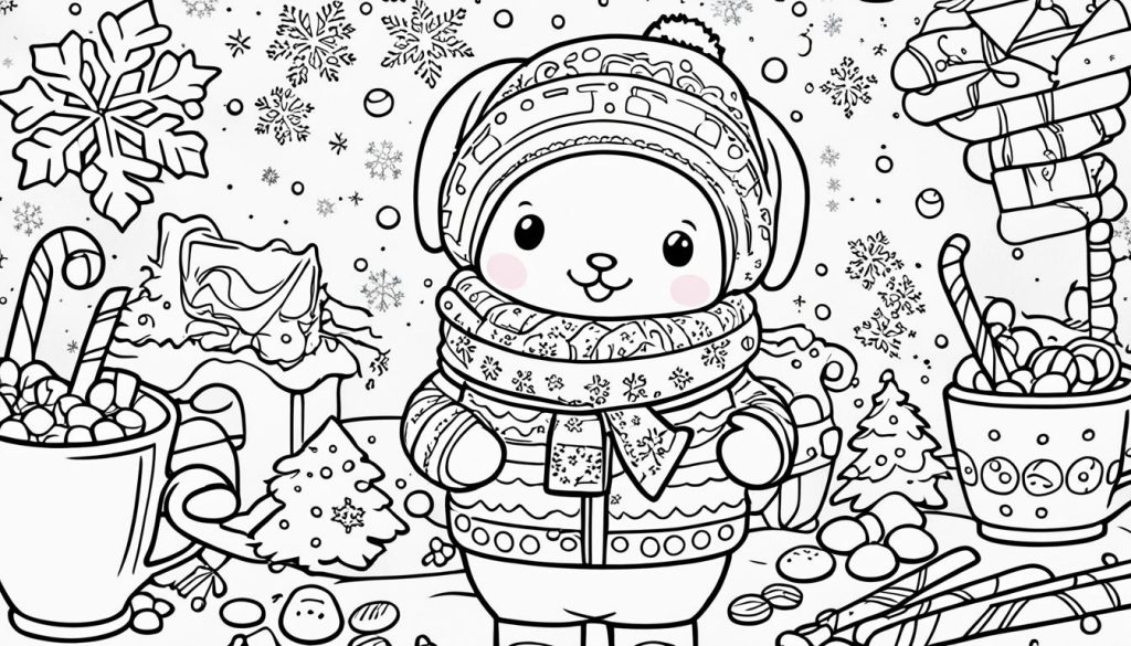 festive cinnamoroll coloring pages