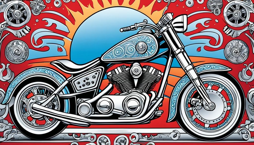 motorcycle coloring pages color book art print