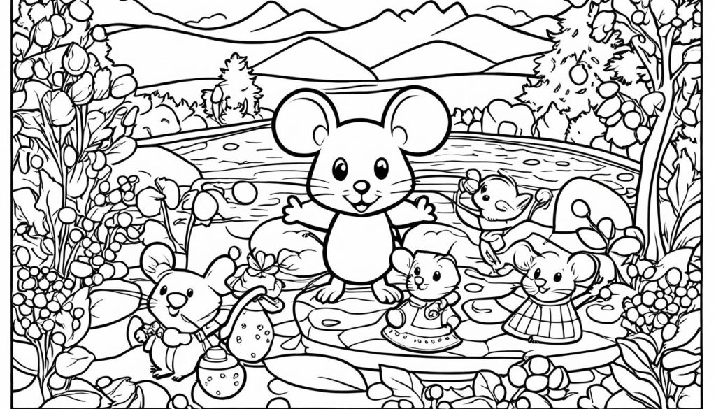 mouse coloring pages with seasonal themes
