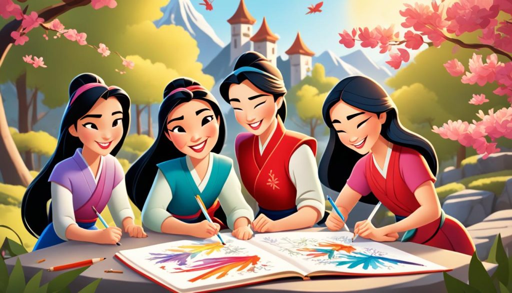 mulan characters coloring