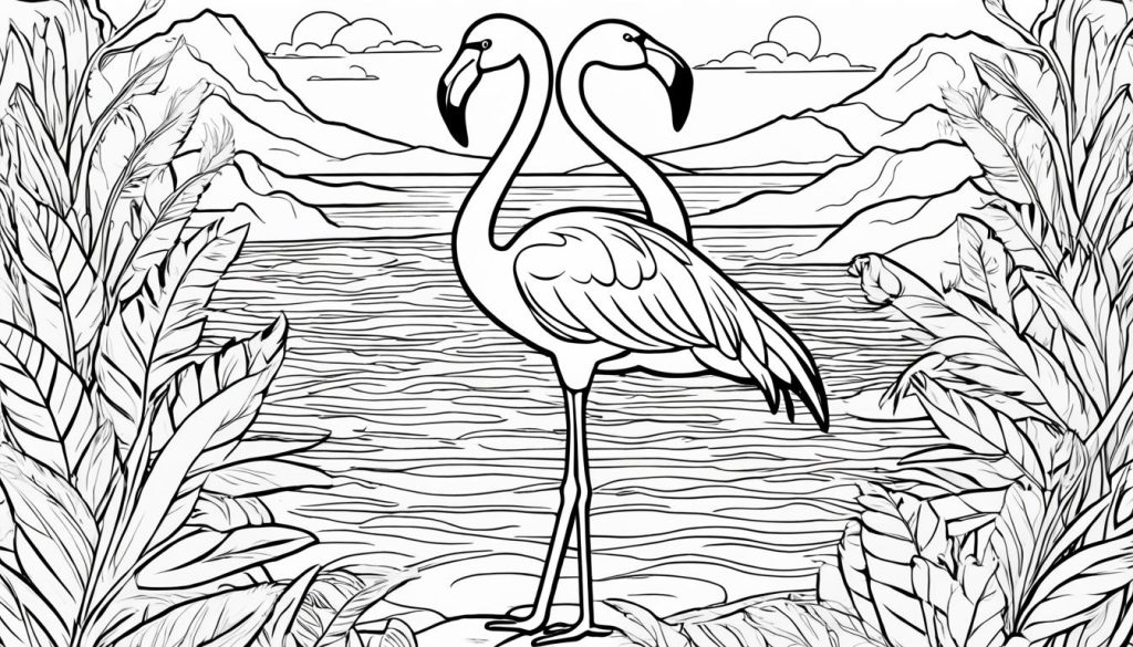 realistic flamingo coloring pages