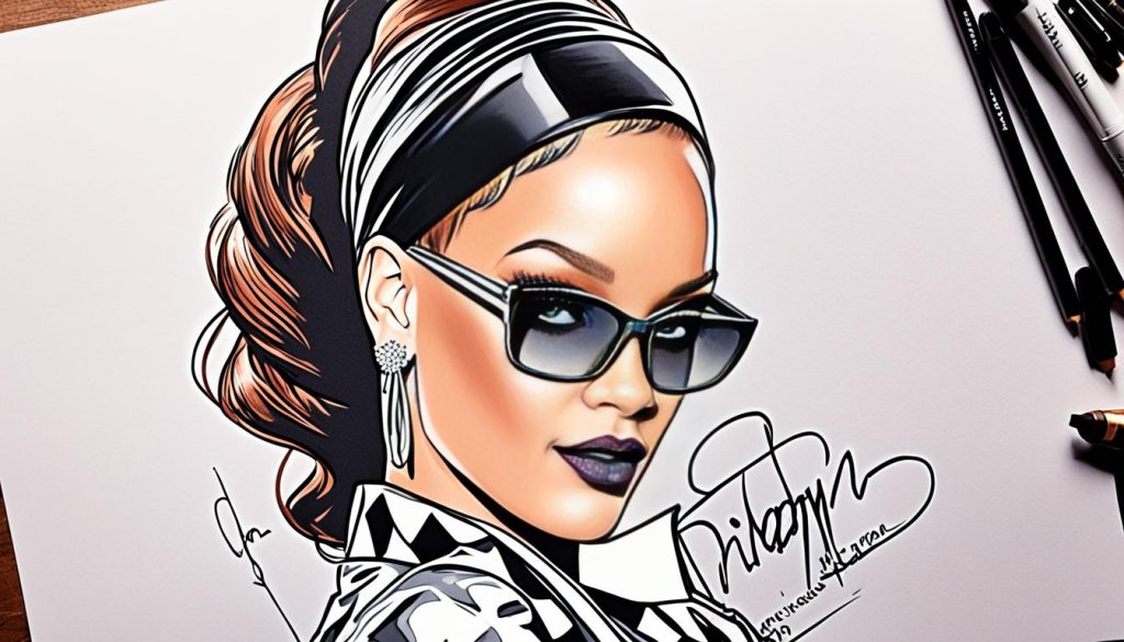 rihanna sketch drawing