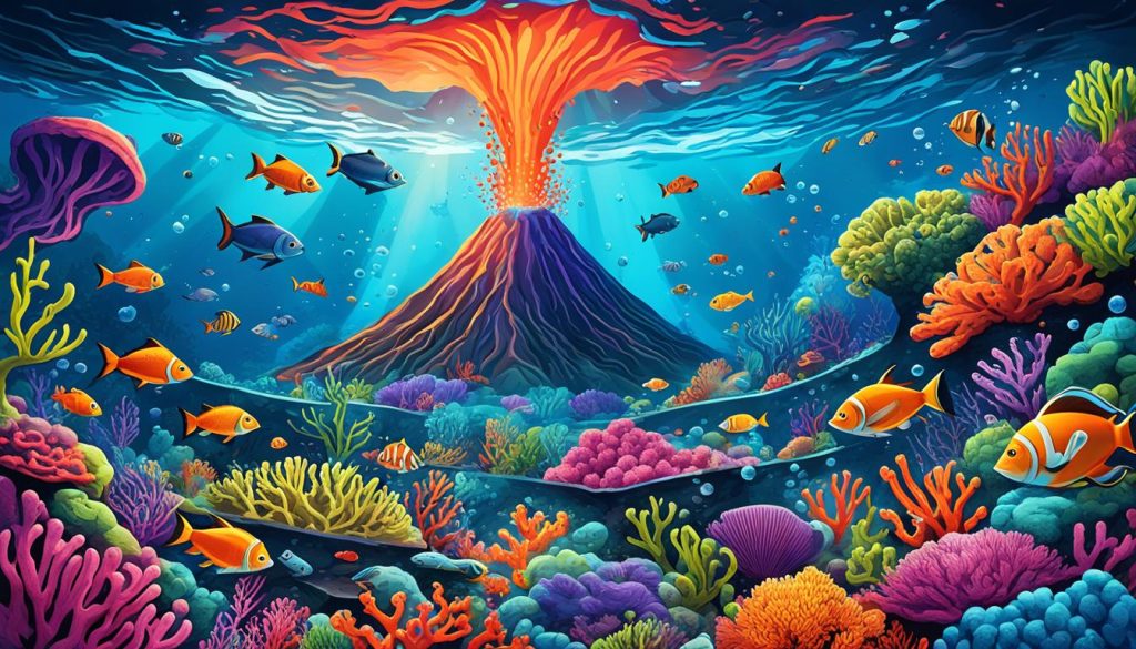 underwater volcano coloring page