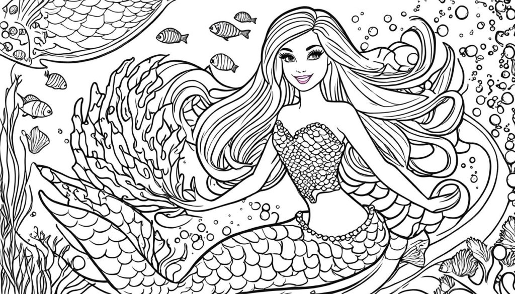 Barbie Mermaid Color Sheet