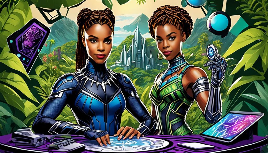 Black Panther and Shuri coloring page