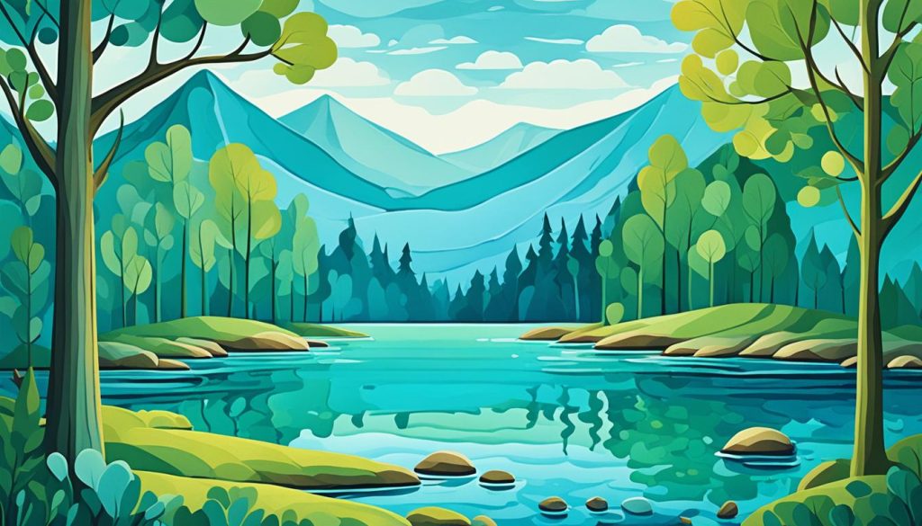 Blue-green spectrum examples in art