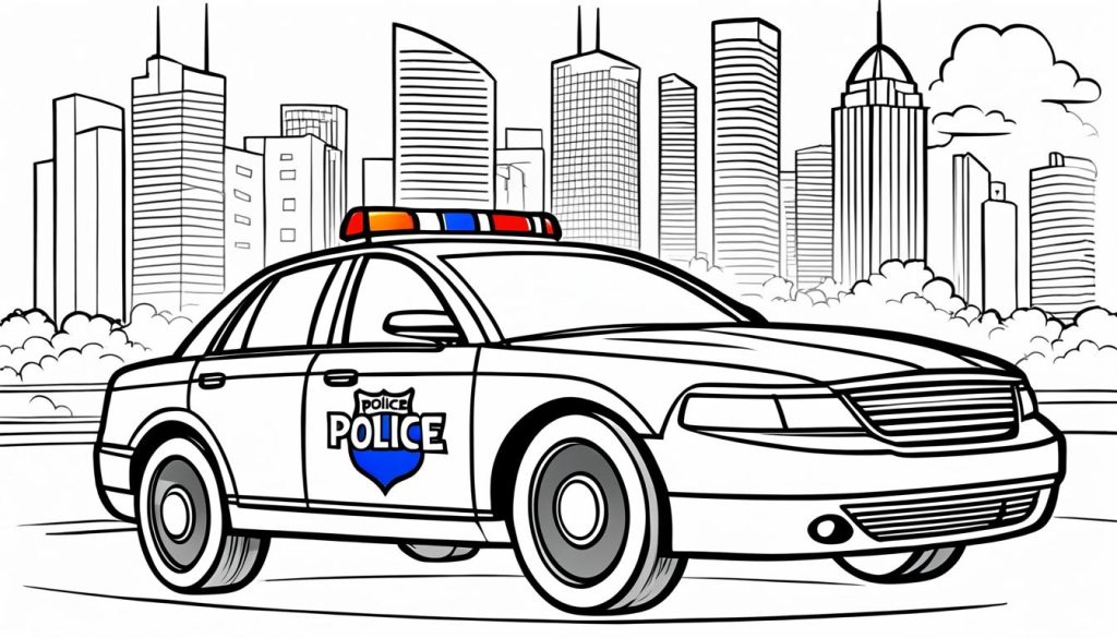 Cartoony police car coloring pages