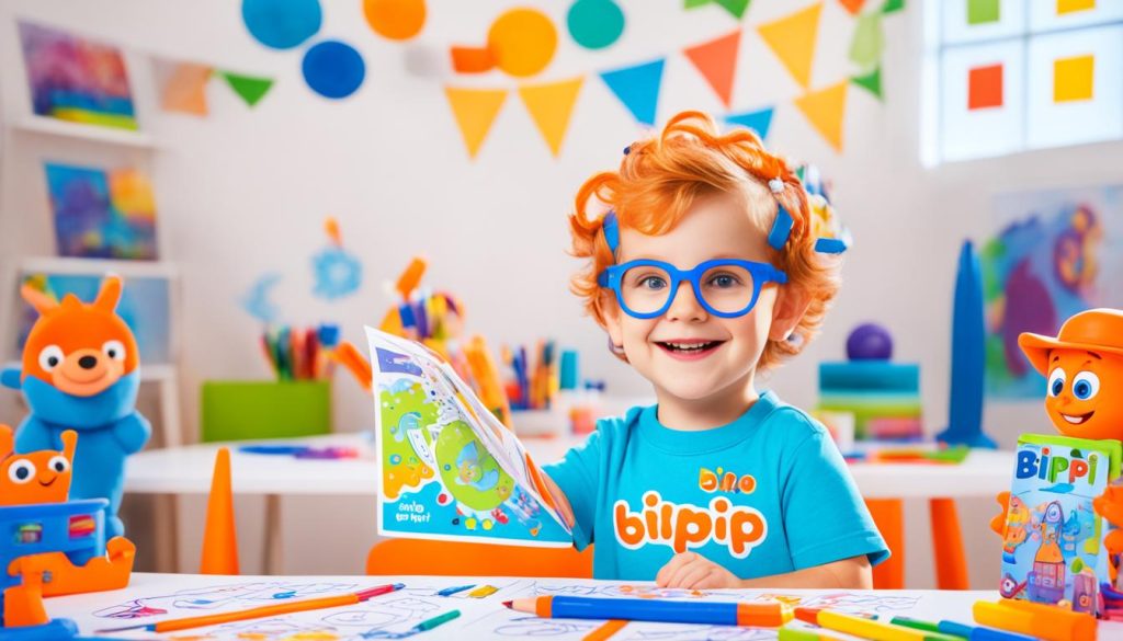Child using Blippi coloring sheets