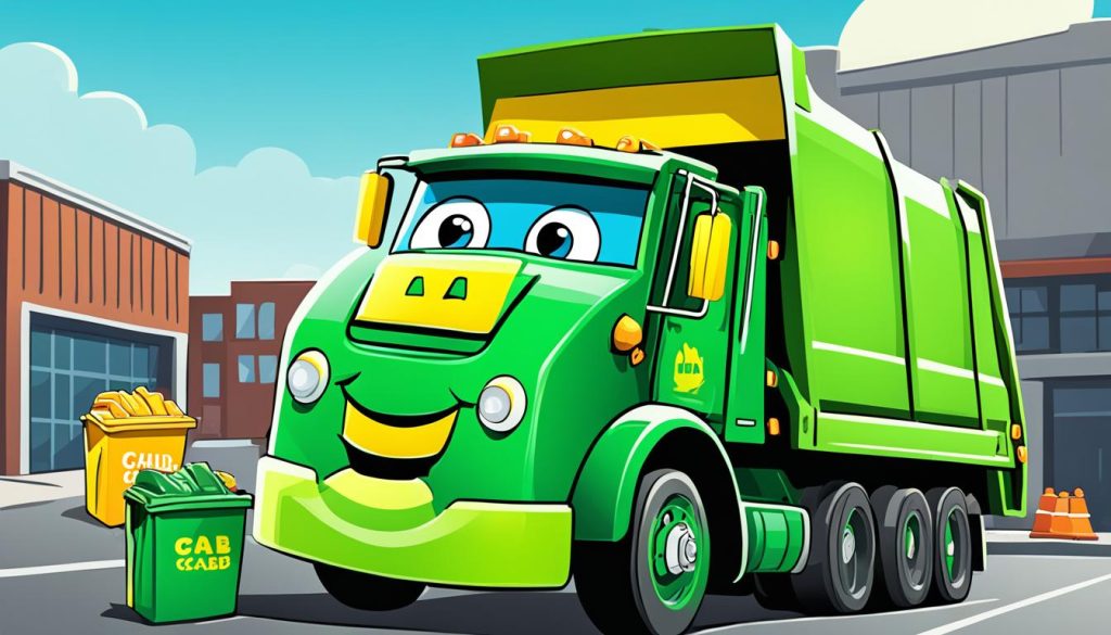 Child's drawing of garbage truck