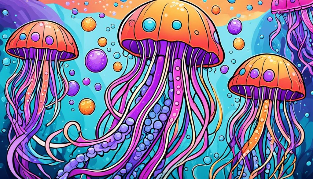 Colorful Jellyfish Coloring Page