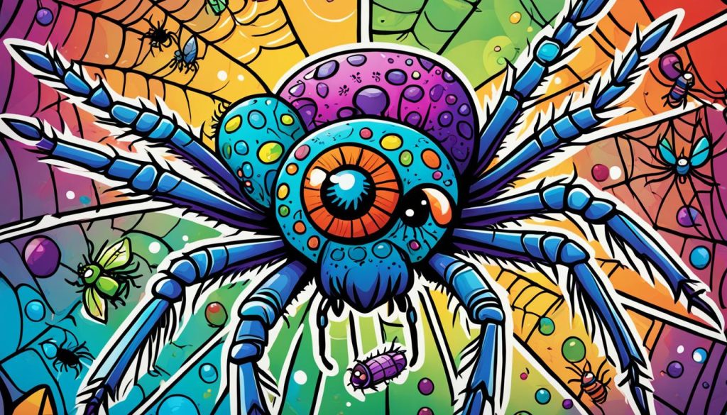 Colorful spider coloring pages