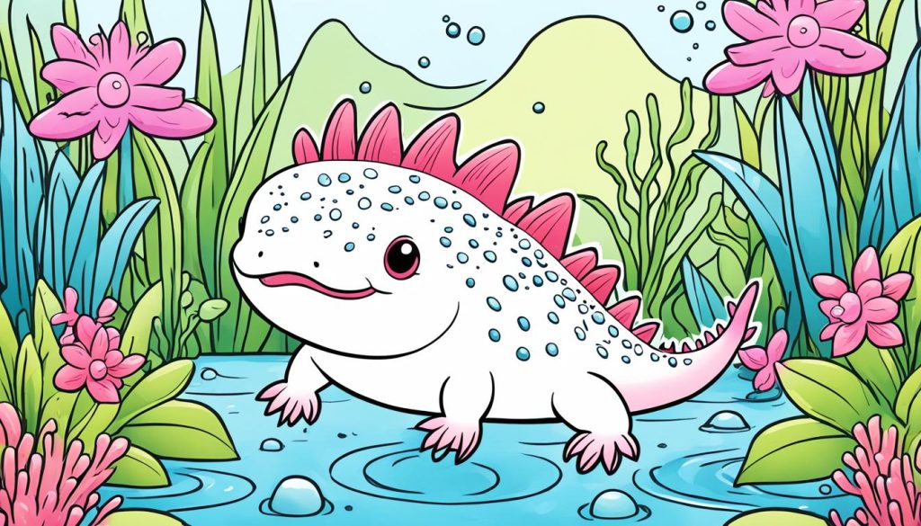 Cute axolotl coloring pages
