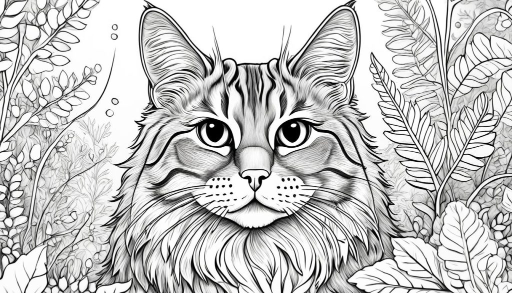Detailed Cat Coloring Pages