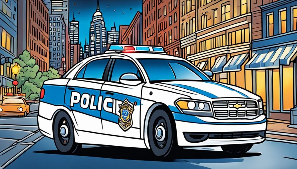 Detailed police car coloring pages