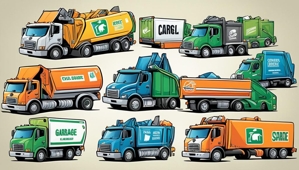 Diverse Collection of Garbage Truck Color Book Designs