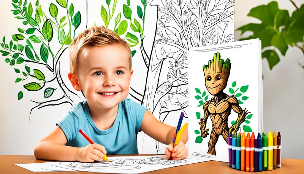 Easy Groot Coloring Pages