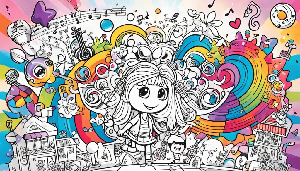 FNF and Gabbys Dollhouse Coloring Pages