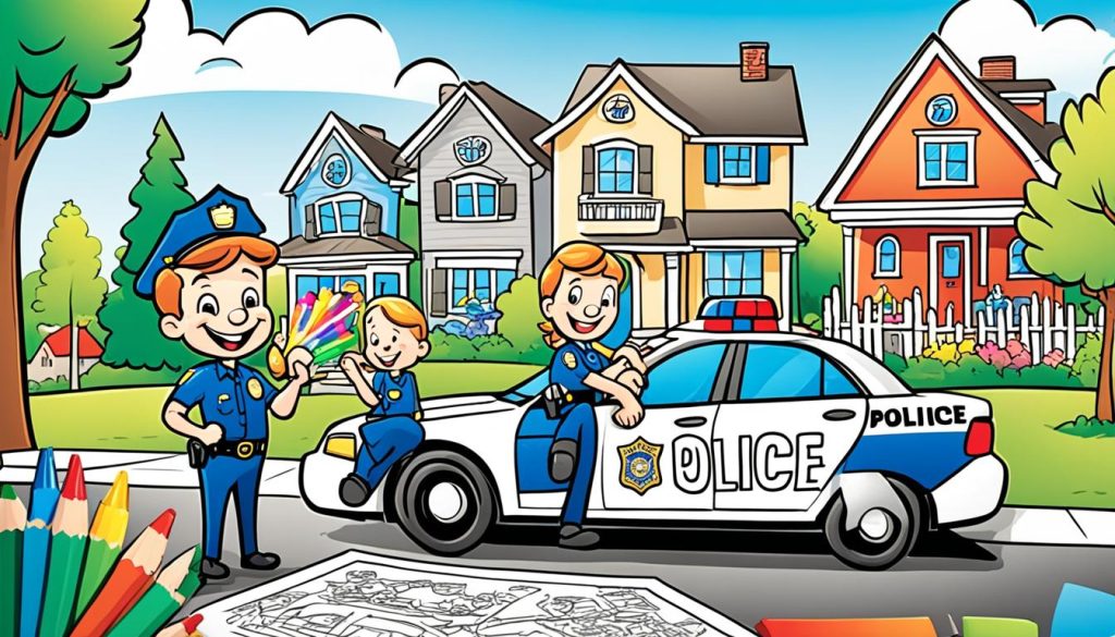Family Coloring Police Car