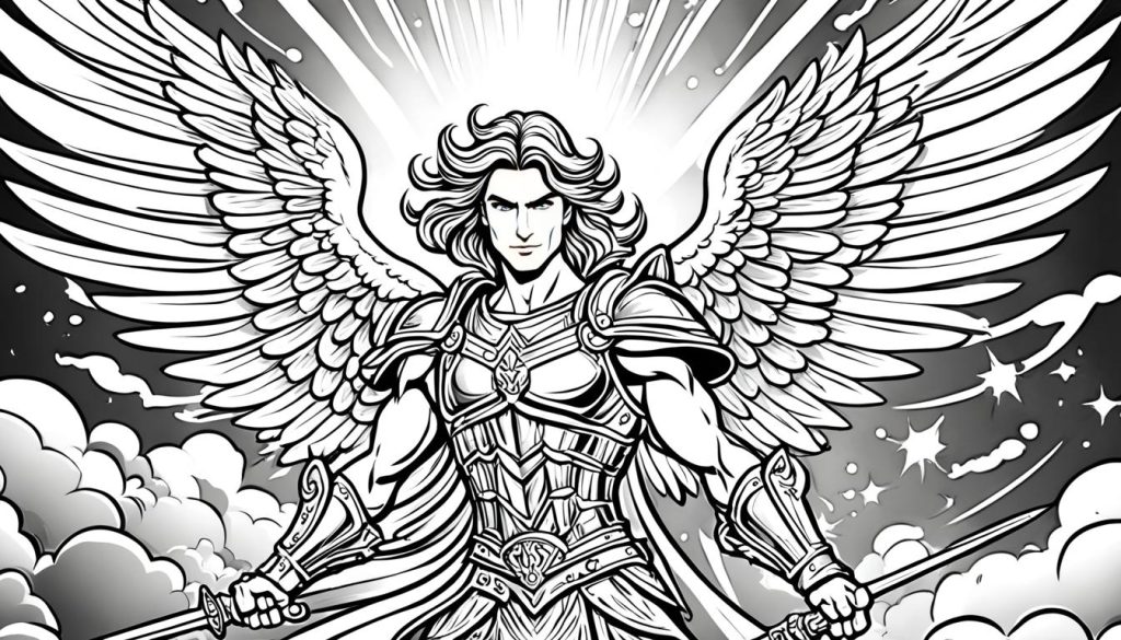 Fantasy Angel Warrior Coloring Page
