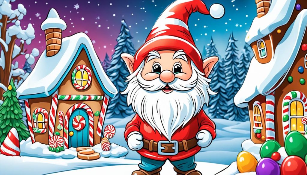 Festive Gnome Coloring Page