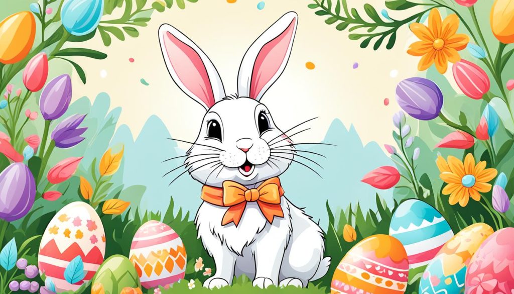 Festive rabbit coloring pages