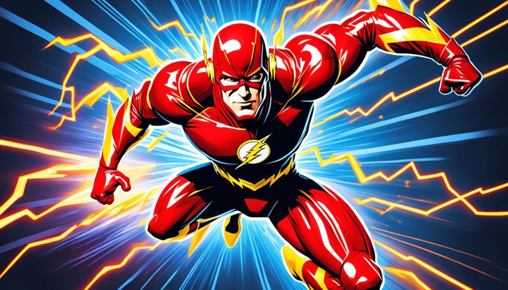 Flash superhero uncolored drawing