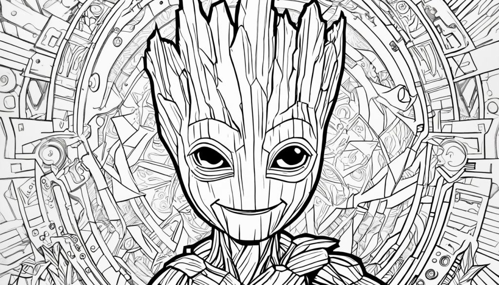 Free Groot Coloring Pages