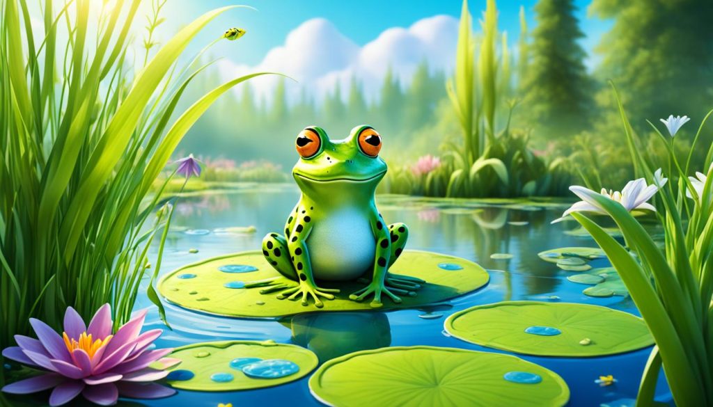 Frog Drawing with Background and Details