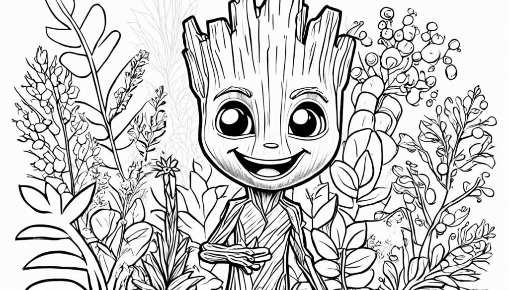 GBcoloring Groot Coloring Pages Example