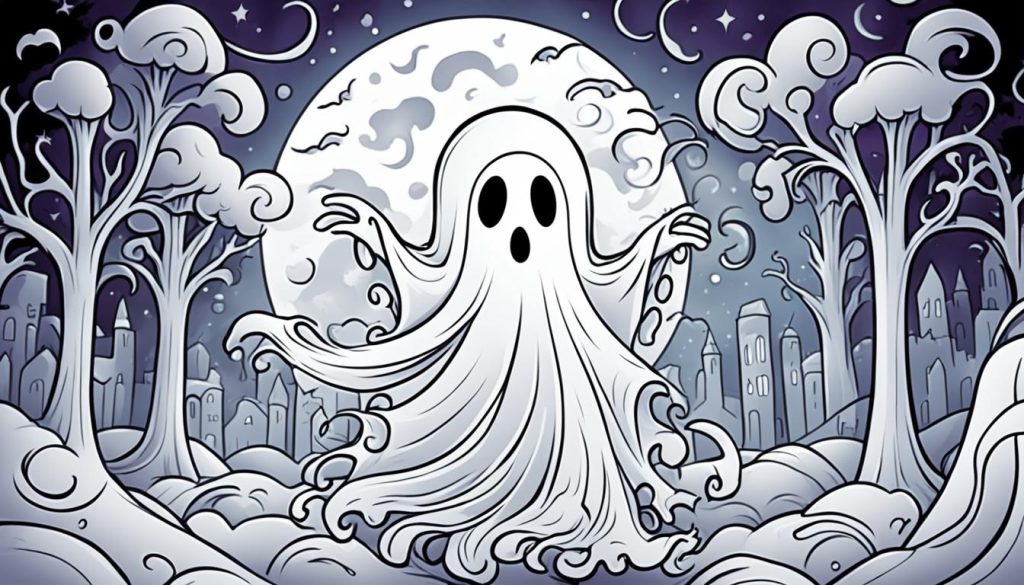 Ghostly coloring pages
