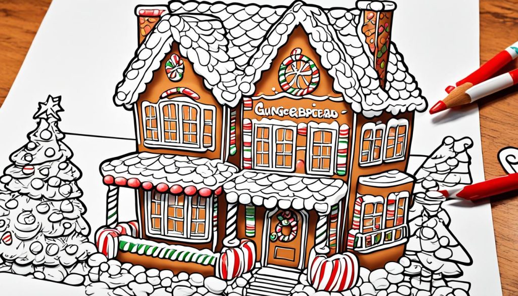 Gingerbread house coloring page