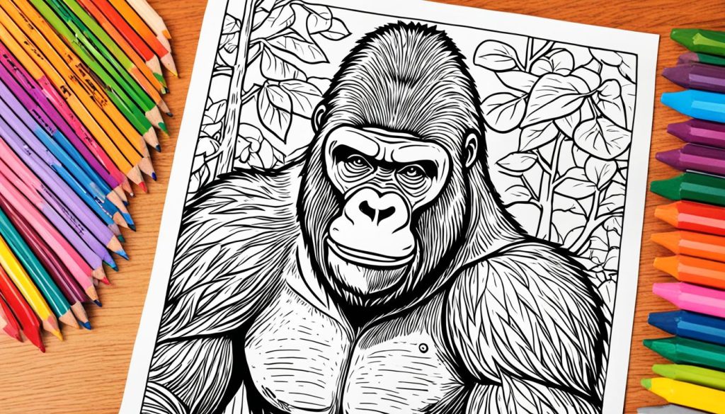 Gorilla colored craftwork displayed