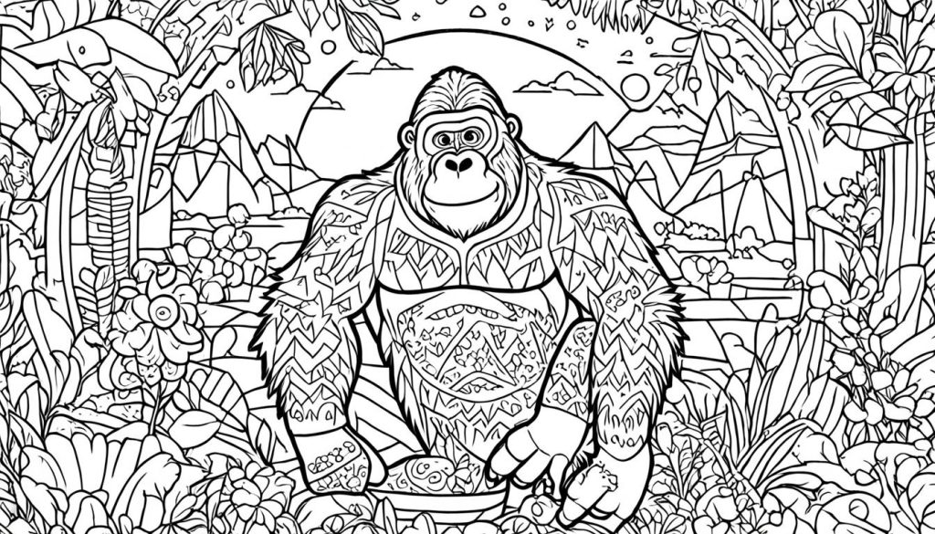 Gorilla coloring sheets diversity