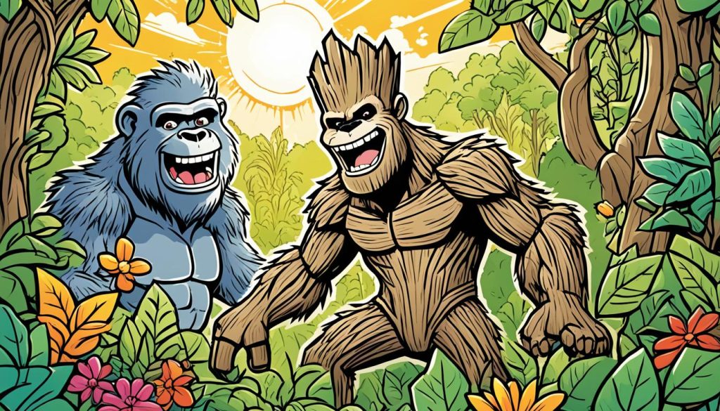 Groot and Gorilla coloring page