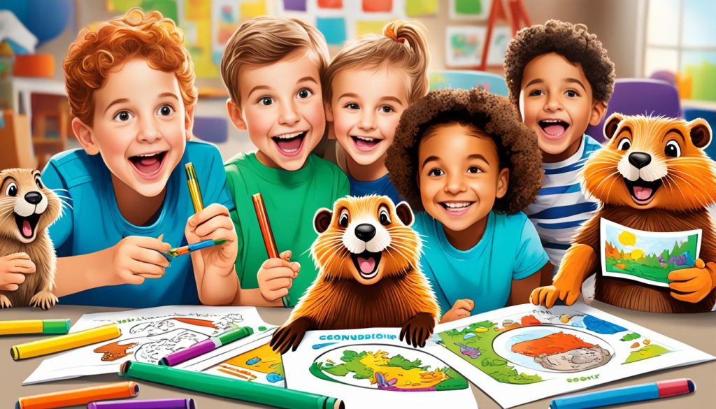 Groundhog Day coloring book for children