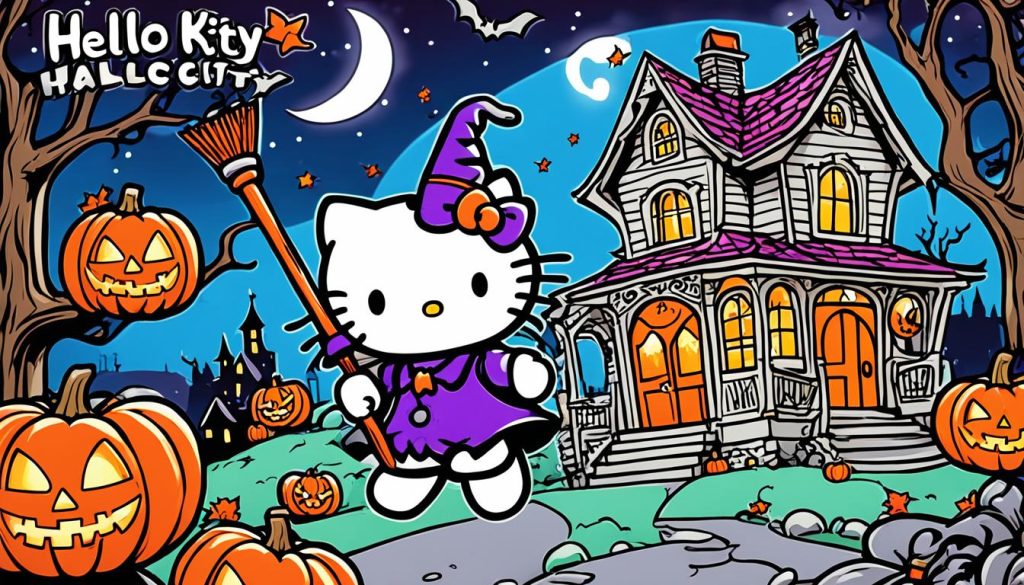Halloween hello kitty coloring pages