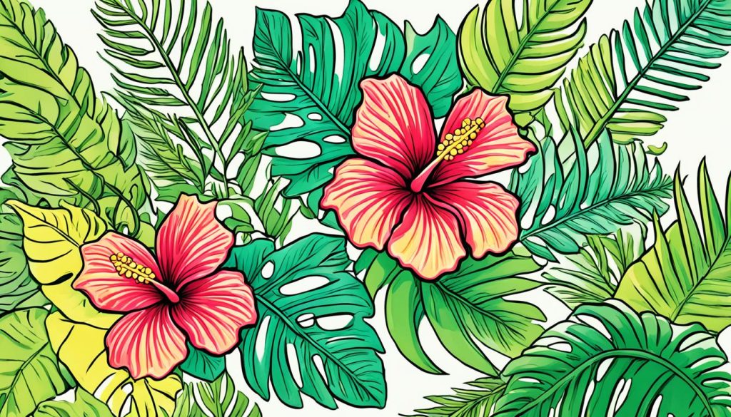 Hawaii coloring pages color book art print for DIY crafts