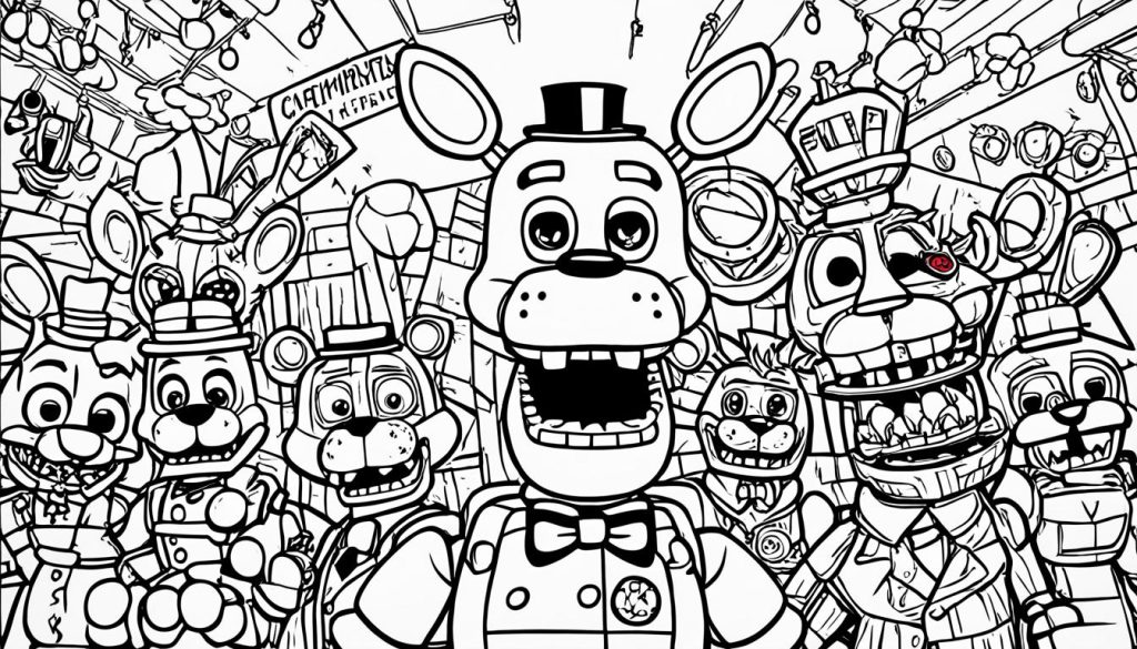 High Resolution Fnaf Coloring Page