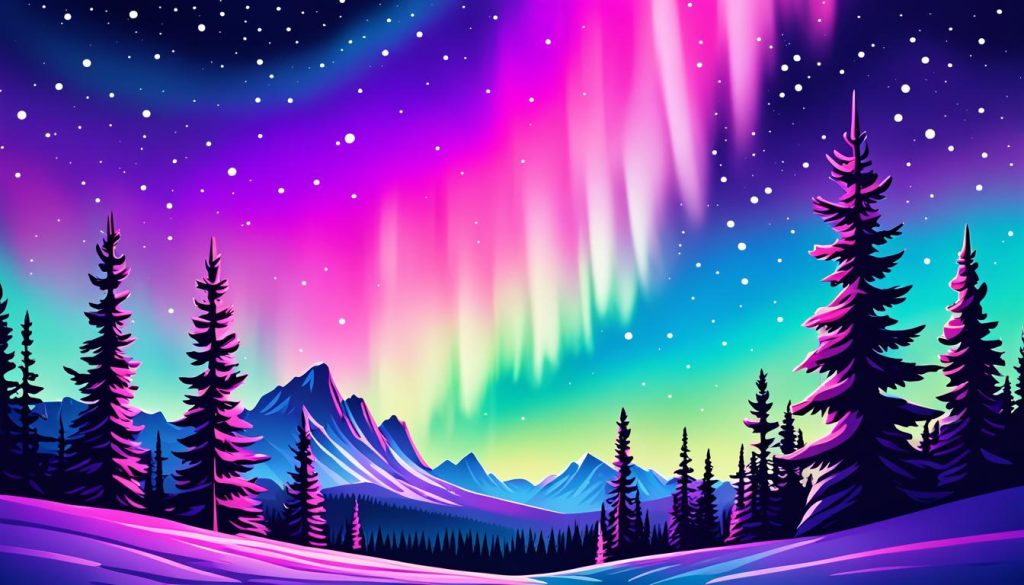 High-quality aurora color illustrations