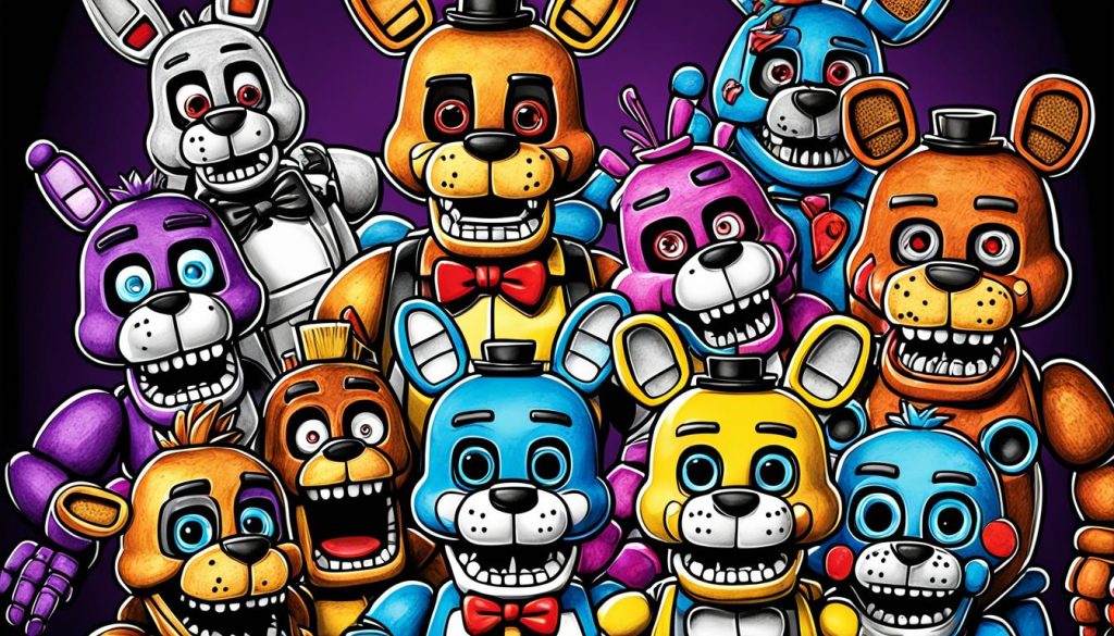 High-resolution Fnaf printable coloring sheets