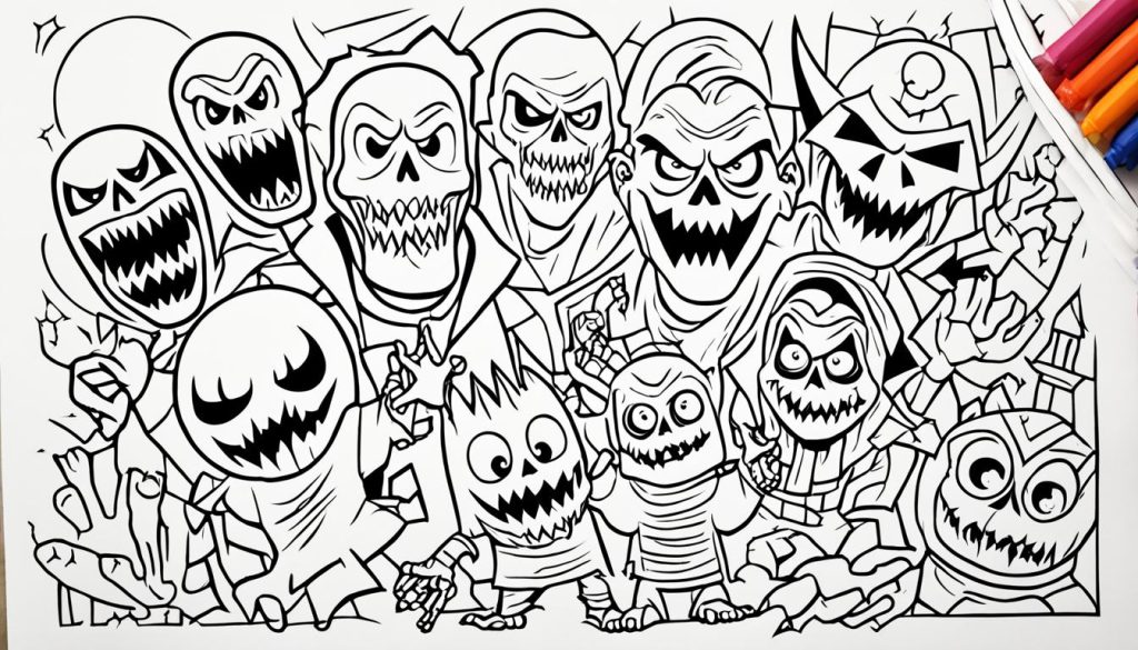 Iconic Scary Figures Coloring Sheets