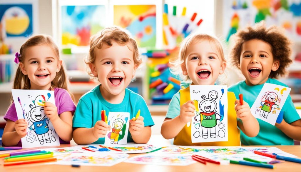 Kids enjoying baby coloring pages