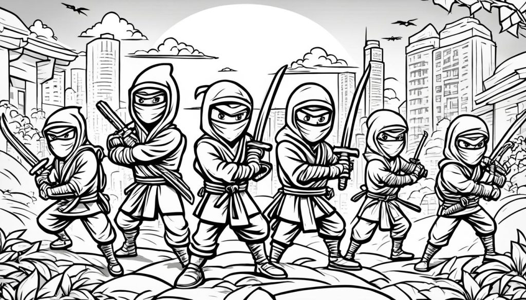 Ninja Coloring Book Art Print Collection