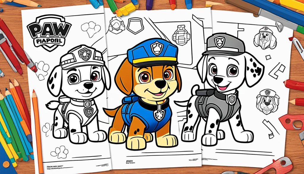 Paw Patrol team coloring pages